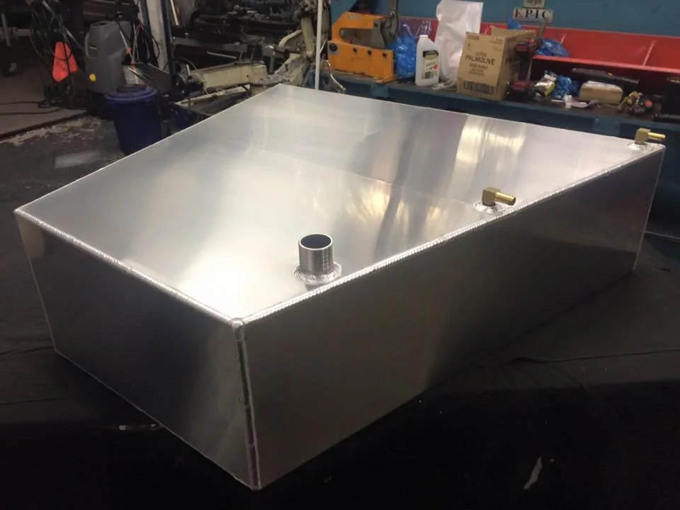 A plumbed alloy live bait tank built into a boat